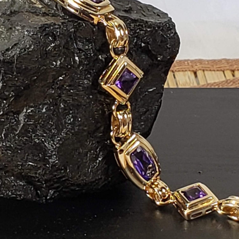 Amethyst Bracelet🌟HP🌟Sterling & 14k GP